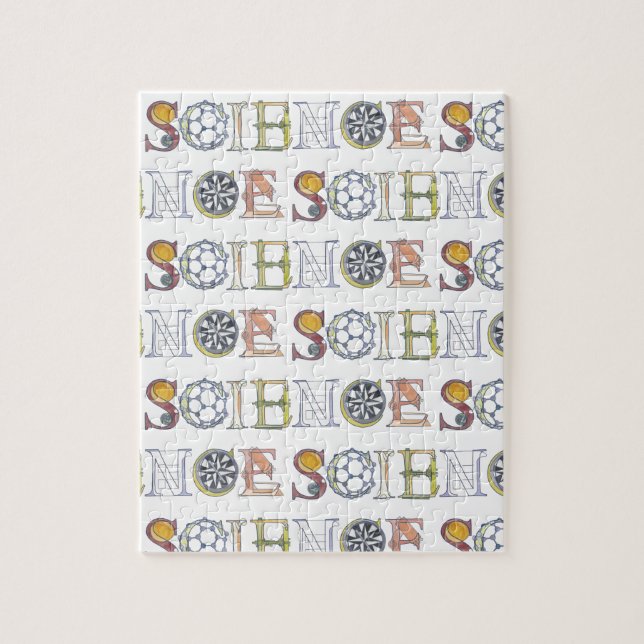 Science typography pattern jigsaw puzzle (Vertical)