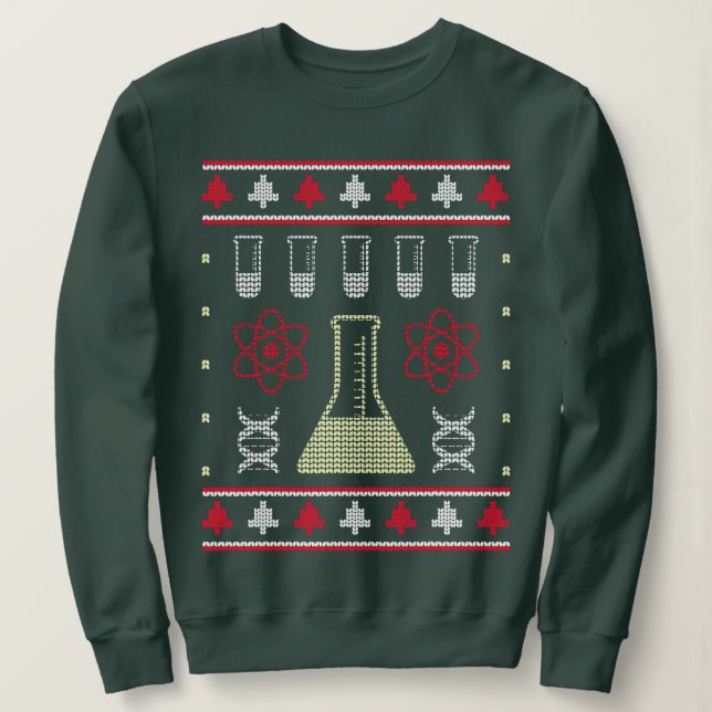 Science ugly sweater Funny Scientist holiday Chris (Design Front)