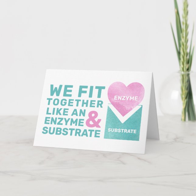 Science Valentine Enzyme Biology Teacher Geek Holi Holiday Card (Front)