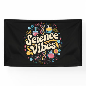 Science Vibes Groovy First Day of Back To School  Banner
