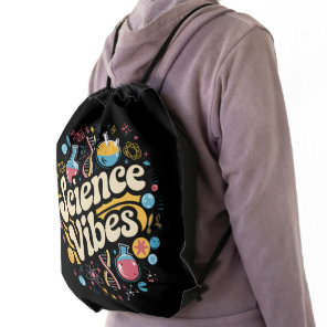 Science Vibes Groovy First Day of Back To School  Drawstring Bag