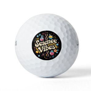 Science Vibes Groovy First Day of Back To School  Golf Balls