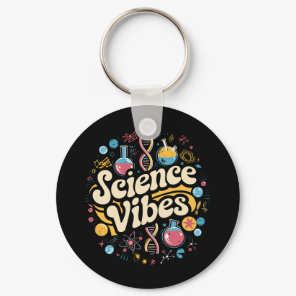 Science Vibes Groovy First Day of Back To School  Keychain