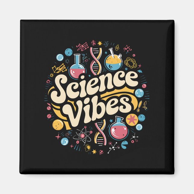 Science Vibes Groovy First Day of Back To School  Magnet (Front)
