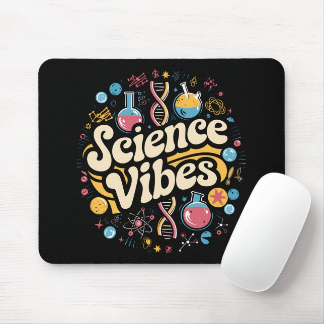 Science Vibes Groovy First Day of Back To School  Mouse Pad (With Mouse)