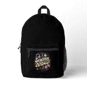 Science Vibes Groovy First Day of Back To School  Printed Backpack