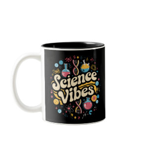 Science Vibes Groovy First Day of Back To School  Two-Tone Coffee Mug