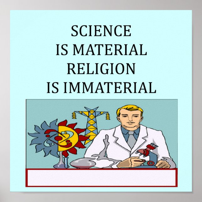 science vs religion joke poster (Front)