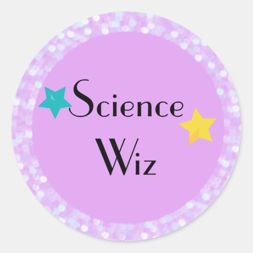 Science Wiz with Stars Classic Round Sticker