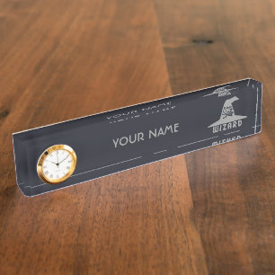 Science Wizard custom color name plate