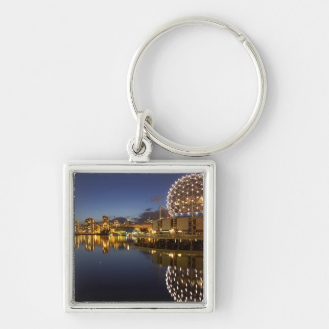 Science World and CBD reflected in False Creek, Keychain (Front)
