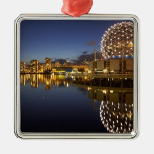 Science World and CBD reflected in False Creek, Metal Ornament