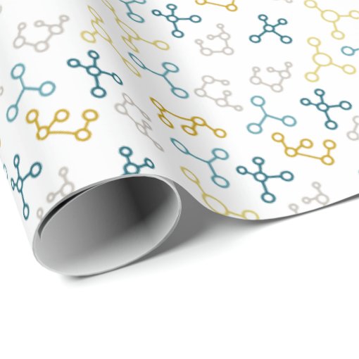 Science wrapping paper with molecules Zazzle