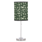 Scientific Antique Bugs Insects Cream and Green Table Lamp (Back)