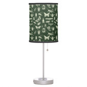 Scientific Antique Bugs Insects Cream and Green Table Lamp (Left)