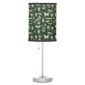 Scientific Antique Bugs Insects Cream and Green Table Lamp (Right)