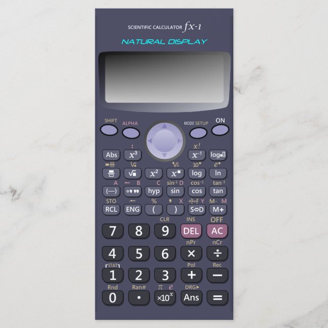 Scientific calculator menu (Front)