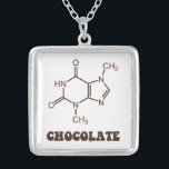 Scientific Chocolate Element Theobromine Molecule Silver Plated Necklace<br><div class="desc">Fits right in with the periodic table of your belly.</div>