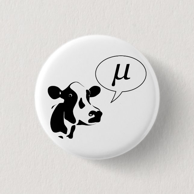 Scientific Cow Goes Mu Pinback Button (Front)