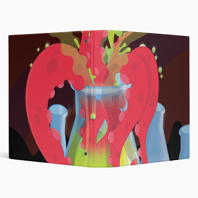 Scientific experiment flask Monster 3 Ring Binder (Background)