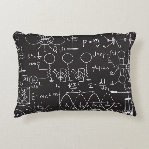 Scientific Formulas Chalkboard Calculations Patte Accent Pillow