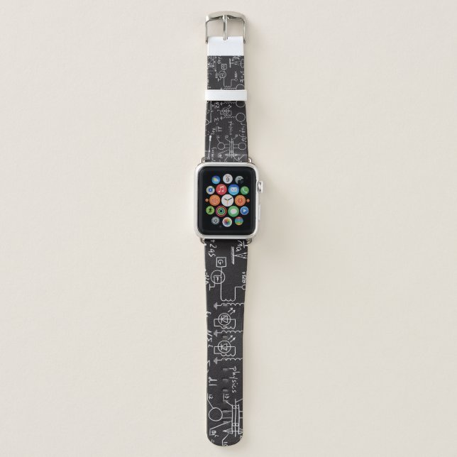 Scientific Formulas: Chalkboard Calculations Patte Apple Watch Band (Front)
