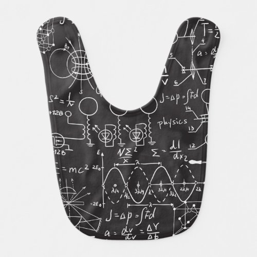 Scientific Formulas Chalkboard Calculations Patte Baby Bib