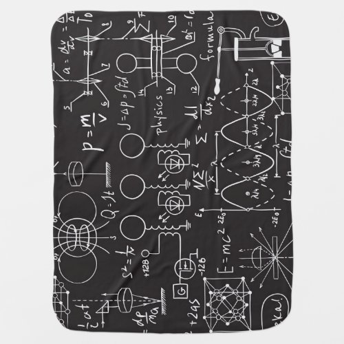Scientific Formulas Chalkboard Calculations Patte Baby Blanket