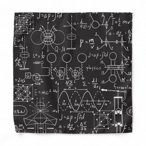 Scientific Formulas Chalkboard Calculations Patte Bandana