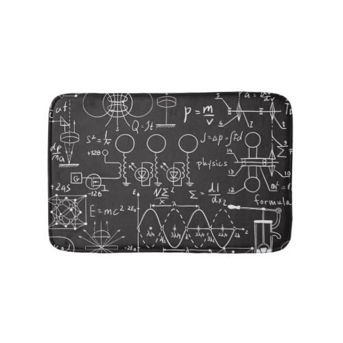 Scientific Formulas Chalkboard Calculations Patte Bath Mat