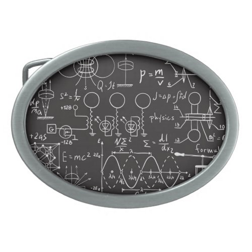Scientific Formulas Chalkboard Calculations Patte Belt Buckle