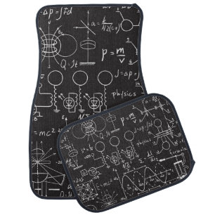 Scientific Formulas: Chalkboard Calculations Patte Car Floor Mat