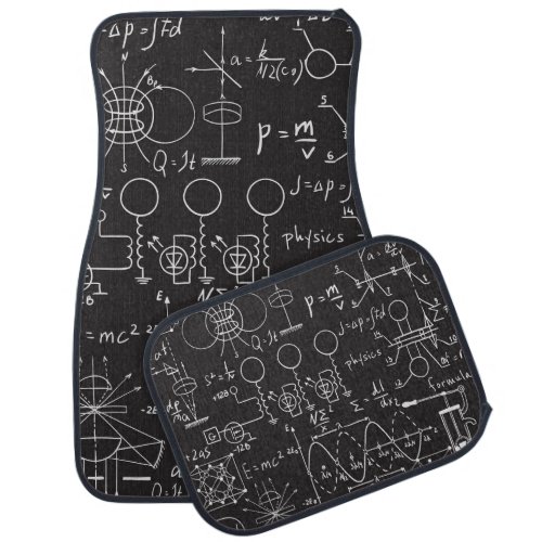 Scientific Formulas Chalkboard Calculations Patte Car Floor Mat