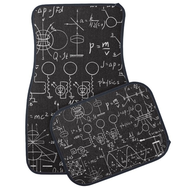 Scientific Formulas: Chalkboard Calculations Patte Car Floor Mat (Set)