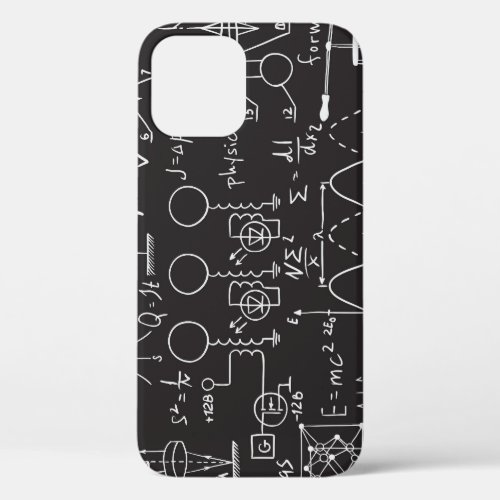 Scientific Formulas Chalkboard Calculations Patte iPhone 12 Case