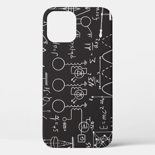 Scientific Formulas: Chalkboard Calculations Patte Case-Mate iPhone Case (Back)