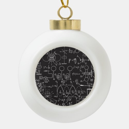 Scientific Formulas Chalkboard Calculations Patte Ceramic Ball Christmas Ornament
