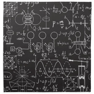 Scientific Formulas: Chalkboard Calculations Patte Cloth Napkin