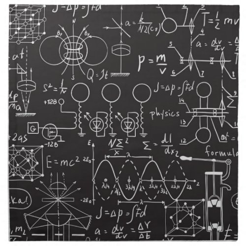 Scientific Formulas Chalkboard Calculations Patte Cloth Napkin