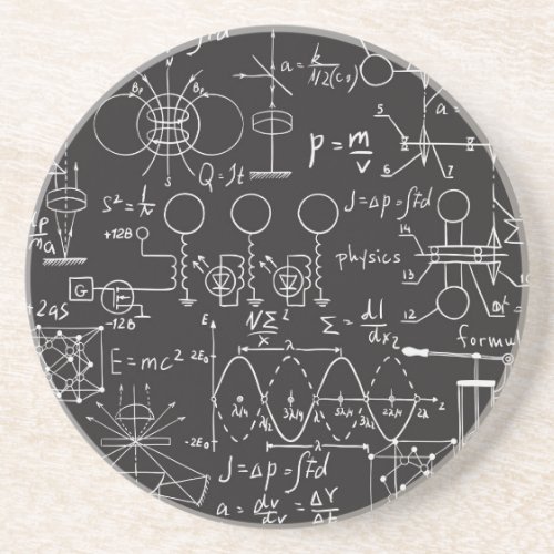 Scientific Formulas Chalkboard Calculations Patte Coaster