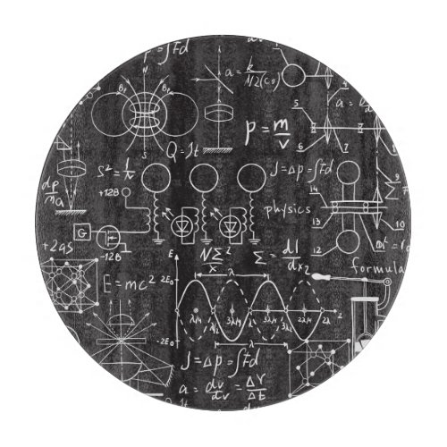 Scientific Formulas Chalkboard Calculations Patte Cutting Board