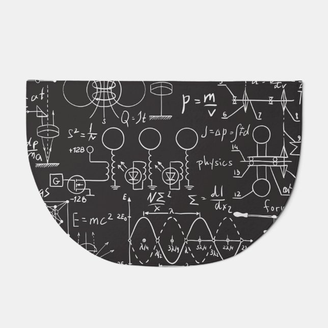 Scientific Formulas: Chalkboard Calculations Patte Doormat (Front)