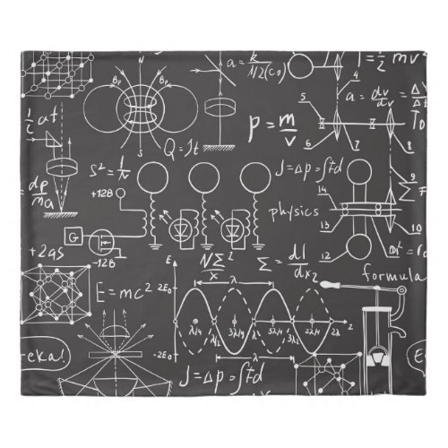 Scientific Formulas Chalkboard Calculations Patte Duvet Cover