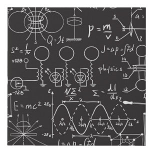 Scientific Formulas: Chalkboard Calculations Patte Faux Canvas Print