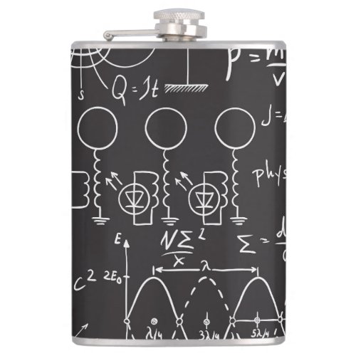 Scientific Formulas Chalkboard Calculations Patte Flask
