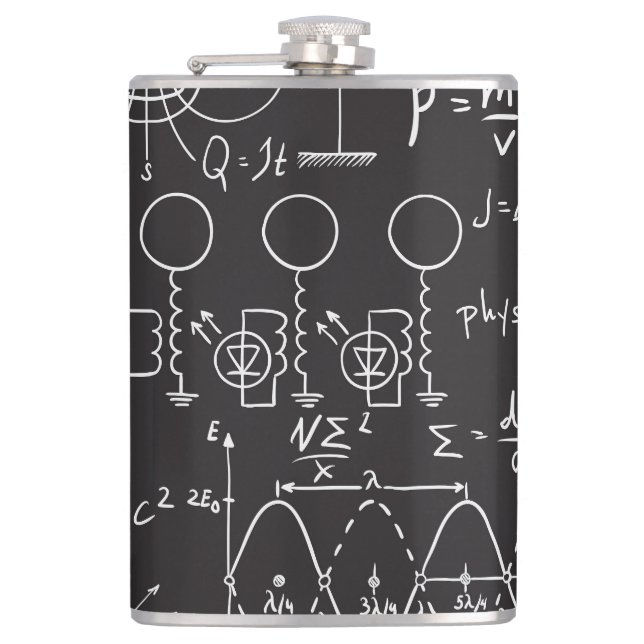 Scientific Formulas: Chalkboard Calculations Patte Flask (Front)