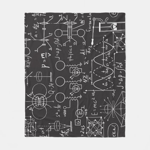 Scientific Formulas Chalkboard Calculations Patte Fleece Blanket