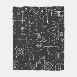 Scientific Formulas: Chalkboard Calculations Patte Fleece Blanket