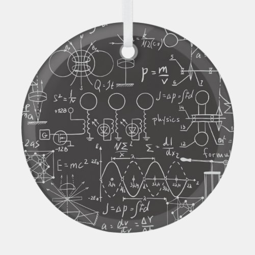 Scientific Formulas Chalkboard Calculations Patte Glass Ornament