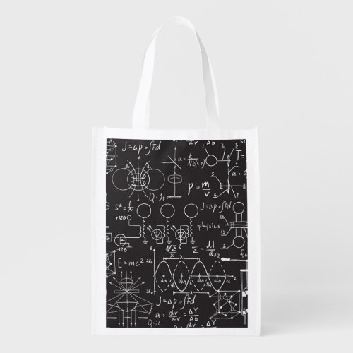 Scientific Formulas Chalkboard Calculations Patte Grocery Bag